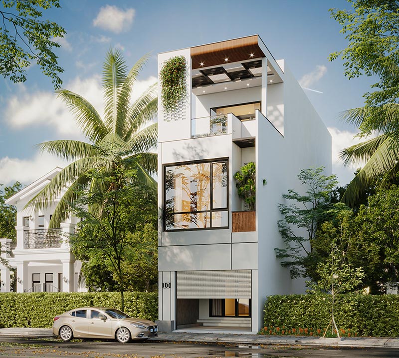 Thiết kế nhà phố 5x20 tầng lửng kinh doanh đẹp, tiện nghi, sinh lời
