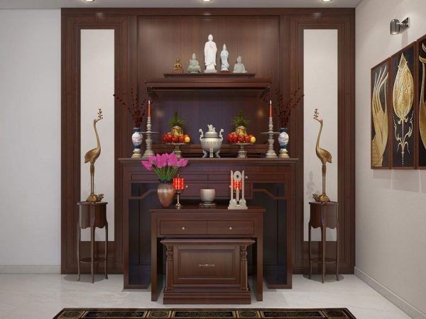 Tổng hợp 15+ mẫu phòng thờ biệt thự đẹp chuẩn phong thủy 2025