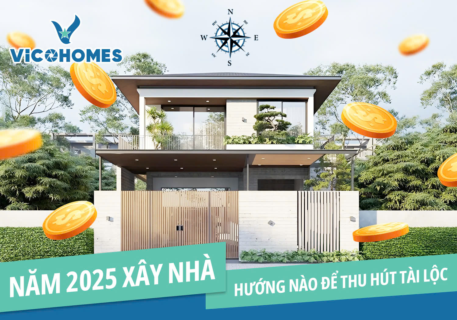 Năm 2025 xây nhà hướng nào để thu hút tài lộc