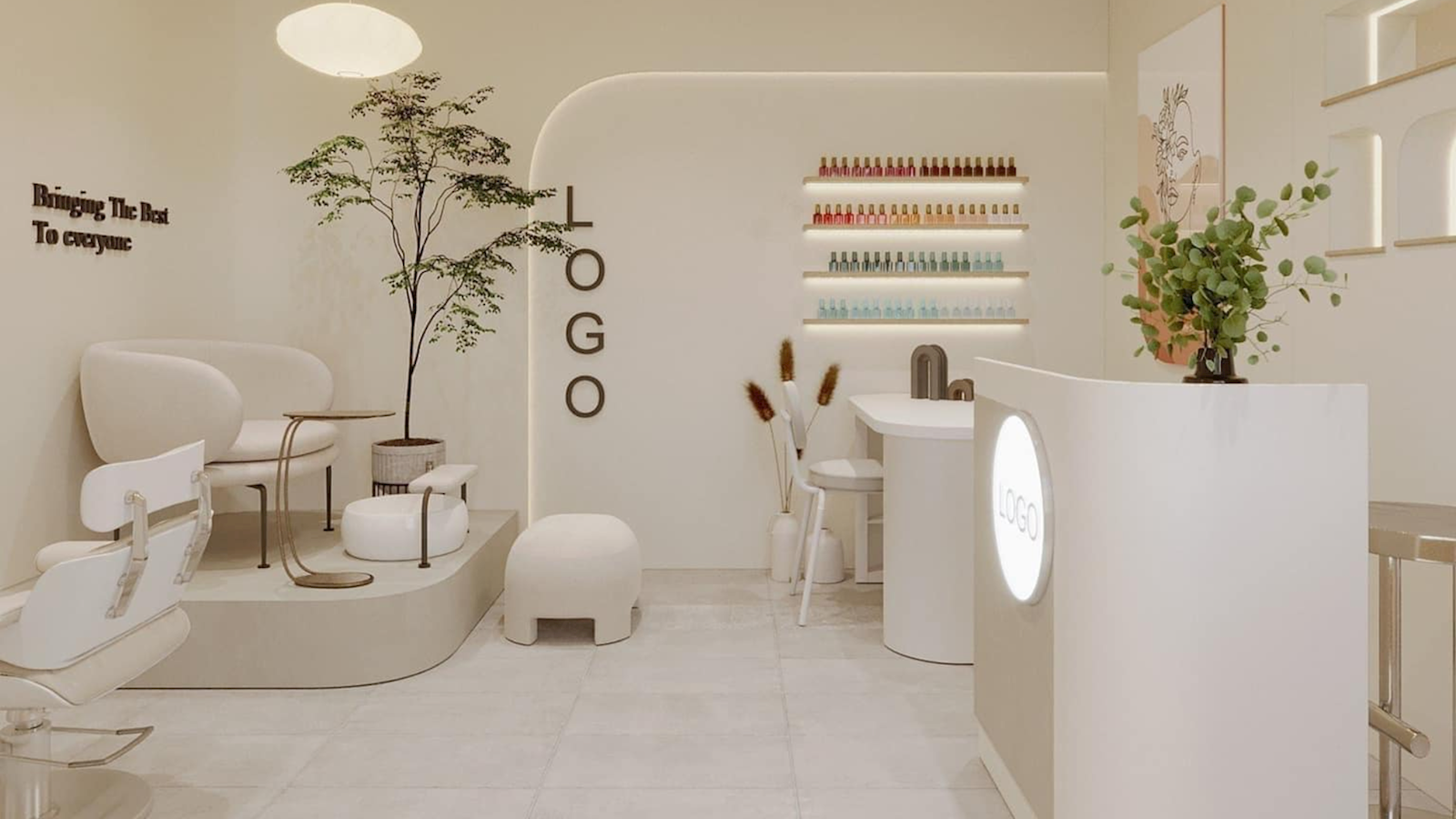 20+ ý tưởng decor tiệm nail đẹp chuẩn xu hướng 2025