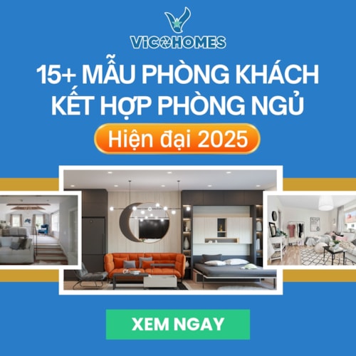 15+ mẫu phòng khách kết hợp phòng ngủ đẹp, hiện đại 2025